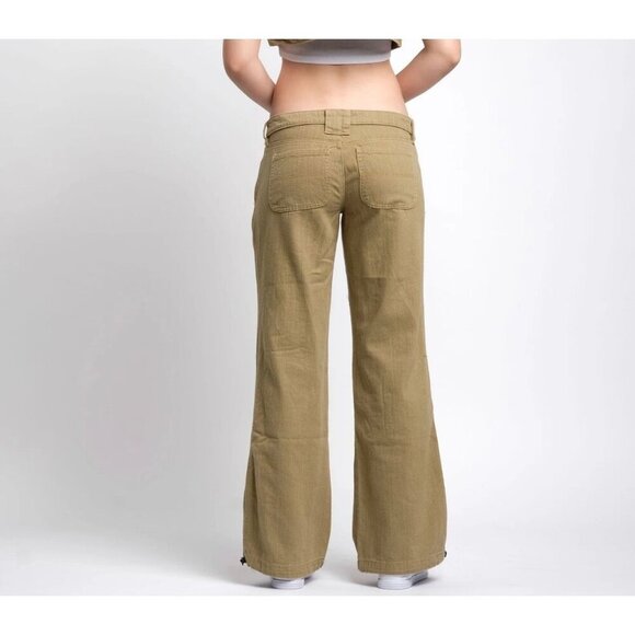 PTCL Women 26 US 4 Ethical Cargo Pants Zip Pockets Adj Cord Wide Leg Grunge Edgy - Picture 8 of 16